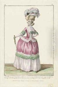 Young Woman in a taffeta caraco by Claude Louis Desrais