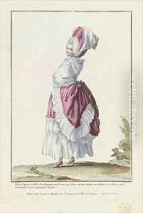 Young Lady Wearing a Round Bonnet by Claude Louis Desrais