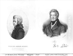 Wolfgang Amedeus Mozart 1756-91 and Ferdinando Paer 1771-1839 by Francois Seraphin Delpech