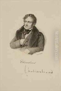Portrait of Francois Rene 1768-1848 Vicomte de Chateaubriand by Francois Seraphin Delpech