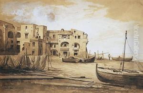 Bateaux Sur La Plage A Sorrente - view 1