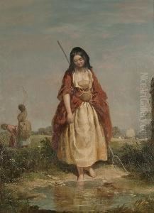 A Harvester By A Stream