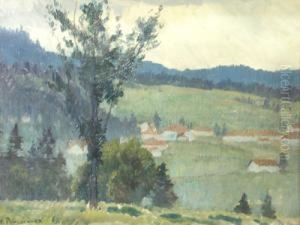 Landscape With Houses by Stefan Popescu