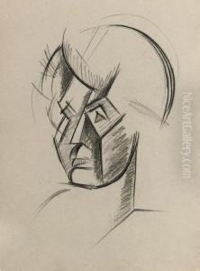 Study Of A Cubist Head by Lyubov Popova