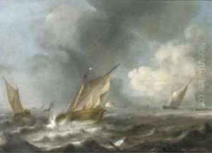Shipping Off A Coast With A Storm Approaching by Jan Porcellis
