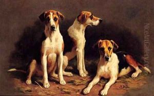 Three Foxhounds by Alfred Duke
