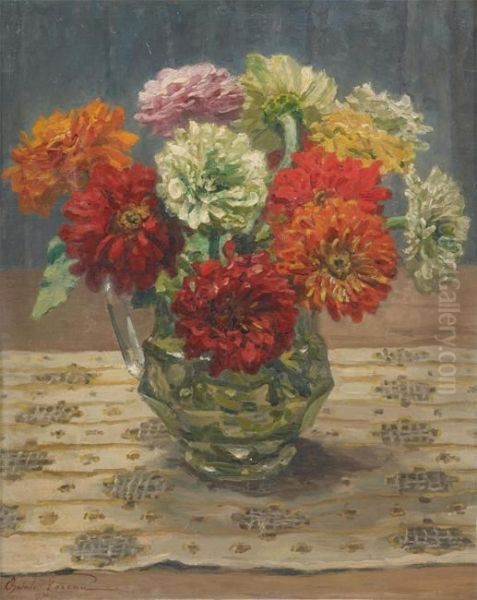 Vase Fleuri De Zinnias - view 1