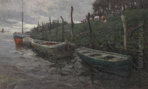 ````````soir Gris Au Bord De L````````escaut```````` by Oswald Poreau