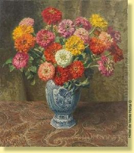 Vase Fleuri De Zinnias