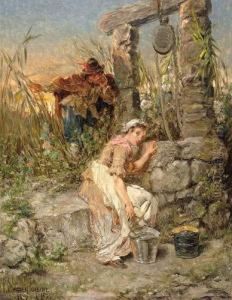 Bij De Waterput (1882) by Josep Serra Porson