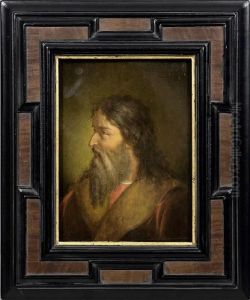 Kabinettbild Mitbrustportrait Eines Bartigen Mannes Im Profil