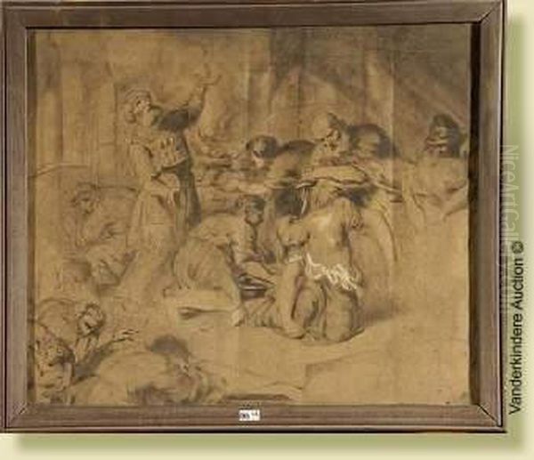 Lafille De Jephte, Mine De Plomb
Et Rehauts Blanc Sur Papier.monogramme En Bas A Droite J.p. Pour Jean
Francois Portaels. Ecolebelge. (*). Dim.: 50x59cm - view 1