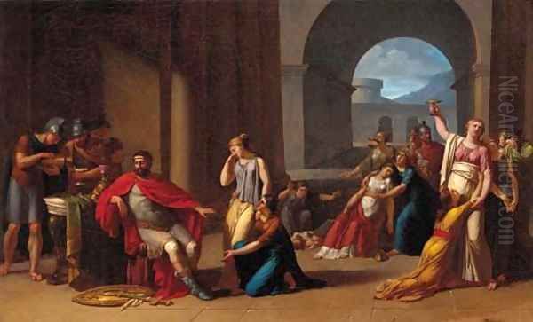 Meleager beseeched by his wife, mother, sisters and friends to take up arms in the defence of Calydon - view 1