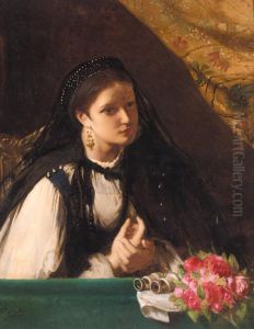 At The Theatre, Budapest by Jean-Francois Portaels