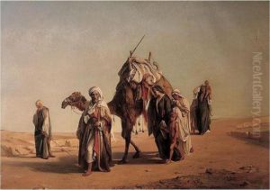 Arabs Bringing Back The Body Of A Warrior by Jean-Francois Portaels