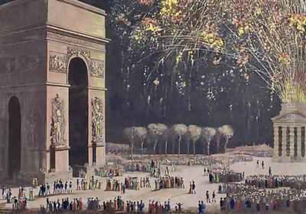 View of the Arc de Triomphe with Fireworks - view 1