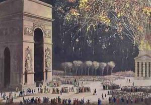 View of the Arc de Triomphe with Fireworks by Philibert-Louis Debucourt