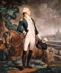 Portrait of the Marquis de La Fayette 1757-1834 commander of the National Guard by Philibert-Louis Debucourt