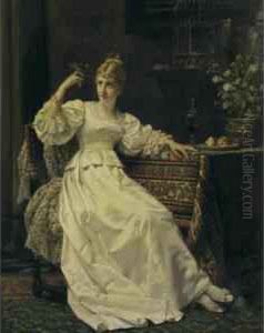 Young Woman With Parakeet