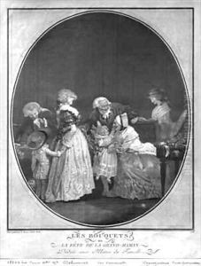 Bunches of flowers or celebrating grandmother by Philibert-Louis Debucourt