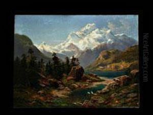 Alpenlandschaft Mit Gebirgssee by Eduard Wilhelm Pose