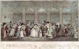 The Palais Royal Gallerys Walk by Philibert-Louis Debucourt