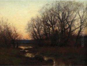 Twilight Landscape With Stream