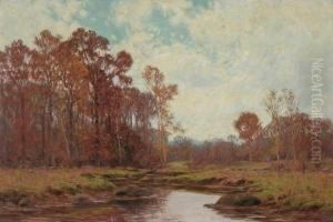 Stream In An Autumn Landscape