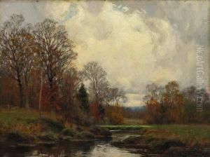 Autumn Landscape With Stream by William Merritt Post