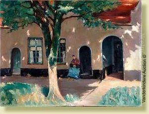 La Sieste Devant La Ferme by Jules Postel