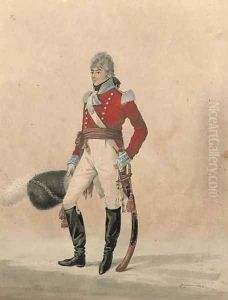 Portrait of Capt John Elliot, standing, full-length, with his sword at his side by Robert Dighton