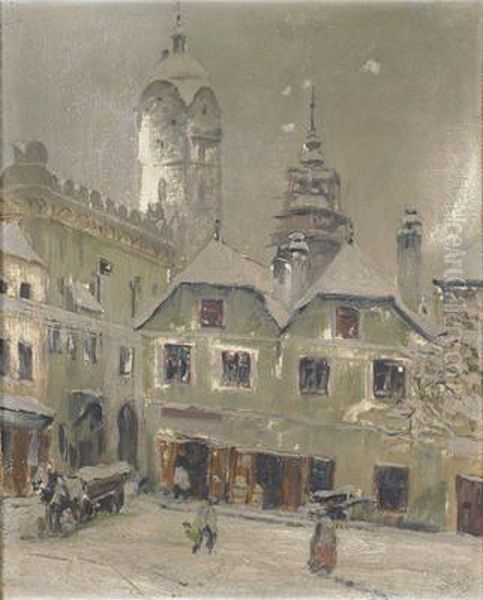 Verschneiter Stadtplatz - view 1