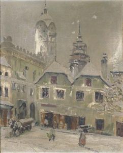Verschneiter Stadtplatz by Igo Potsch