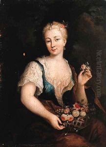 Portrait of a woman, as Flora