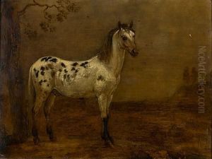 Study Of A Piebald Horse In A Landscape