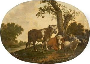 Troupeau Pres D'un Bouquet D'arbres