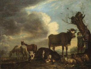 Troupeau Au Paturage Avec Un Enfant by Paulus Potter