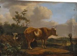 Landschaft Mit Einer Stehenden Und Einer Lagernden Kuh. by Paulus Potter