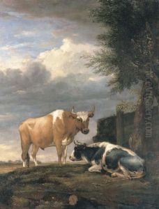 Two Cows In A Landscape Two Cows In A Landscape