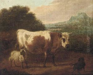 A Cow And Sheep In A Landcape by Paulus Potter