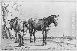 The Plough Horses (b., Holl. 12) by Paulus Potter