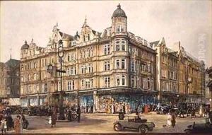 The Old Building Bourne and Hollingsworth Oxford Street by Charles Edward Dixon