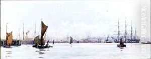 Looking West from Tilbury by Charles Edward Dixon