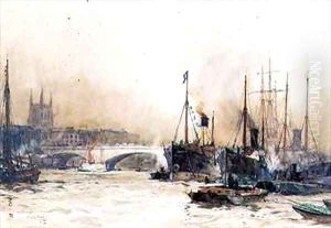 Off Billingsgate by Charles Edward Dixon
