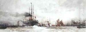 The Thames at Blackwall Reach by Charles Edward Dixon
