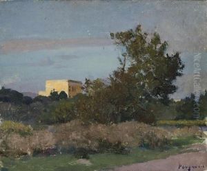 Paysage Avec Une Maison Ocre by Eugene Robert Pougheon