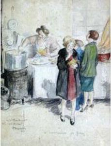 La Marchande De Frites by Francisque Poulbot