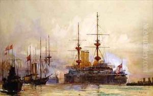 The Funeral Cortege of Queen Victoria by Charles Edward Dixon