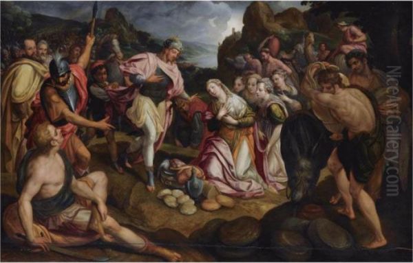 The Meeting Of David And Abigail by Frans Pourbus