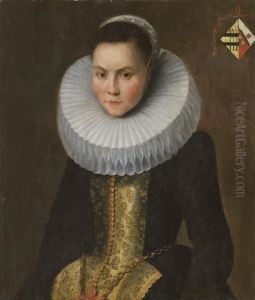 Portrait De Femme A Collerette Blanche by Frans Pourbus